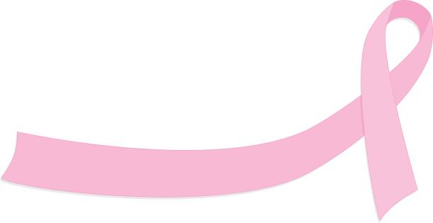 양식화된 핑크 유방암 인식 리본상 - breast cancer awareness ribbon stock illustrations