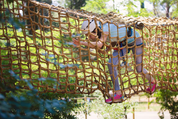istock Girl in adventure park 689082850