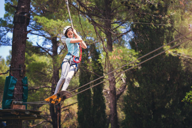 istock Girl in adventure park 689086846