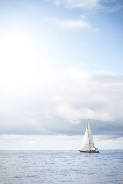 Yacht masts in harbor in storm