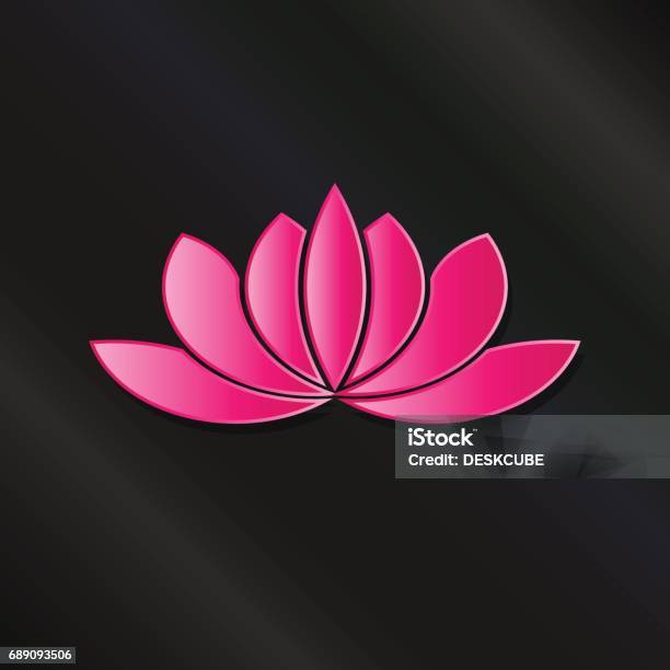 Leafy Lotus Plant Pink Asian Color Stock Illustration - Download Image Now - Art, Beauty, Buddha