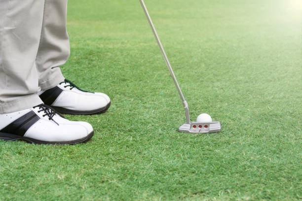 istock player put a golf ball on a green 689094070