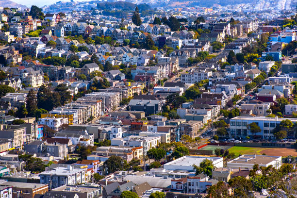 istock Residential homes in San Francisco blue distance 689097516