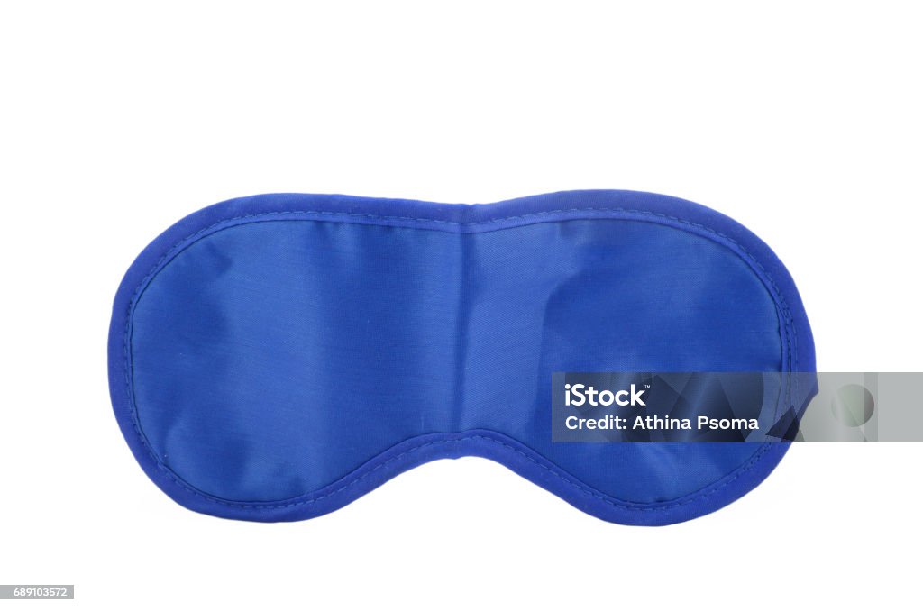 Sleeping mask Blue sleeping mask isolated on white background Protective Face Mask Stock Photo