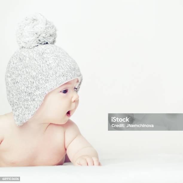 Cute Curious Baby Cognize The World Stock Photo - Download Image Now - 0-11 Months, Baby - Human Age, Baby Boys