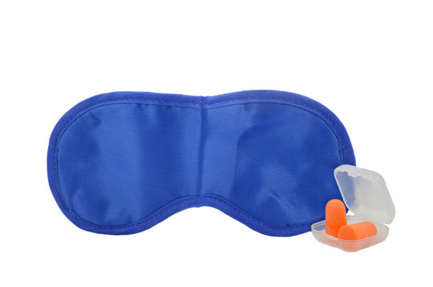 istock Sleeping mask and pair of earplugs 689103616