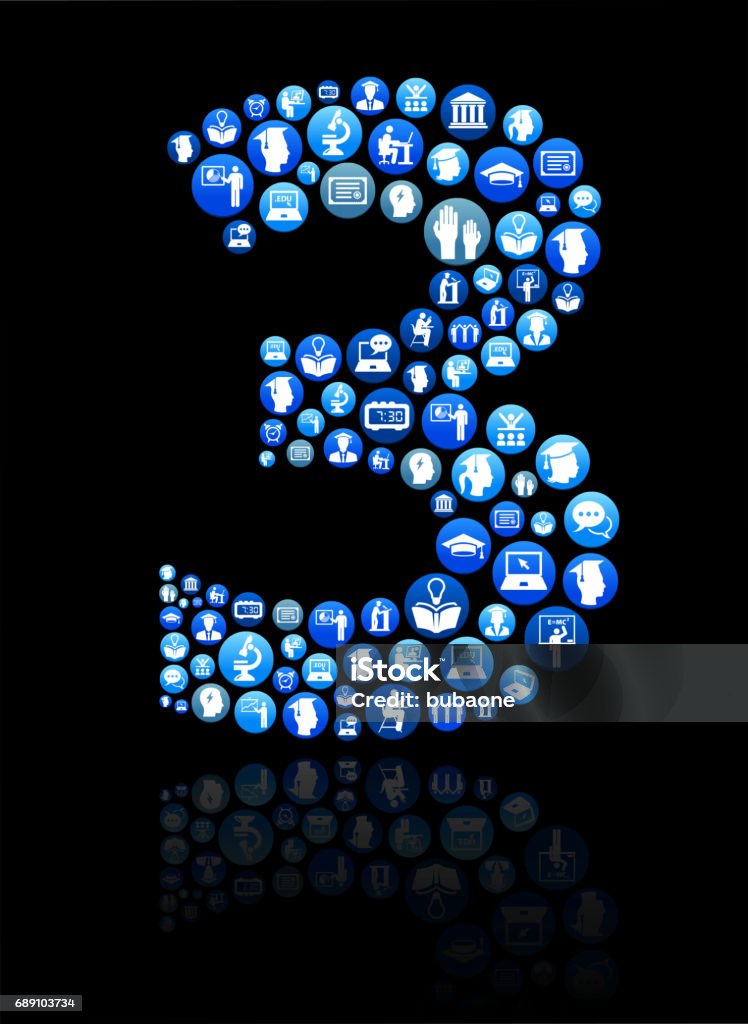 Three Elearning And College Education Blue Button Pattern Stock ...