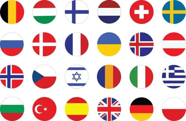 Vector illustration of European flags
