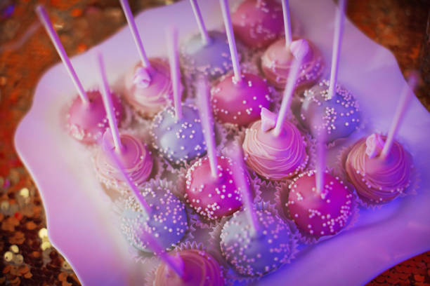 Details of pink style birthday girl candy bar stock photo