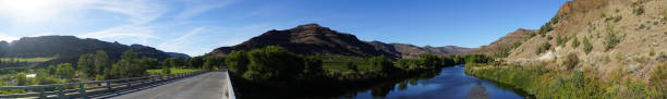 istock Wide Panoramic View John Day River Oregon Highway Bridge 689109306