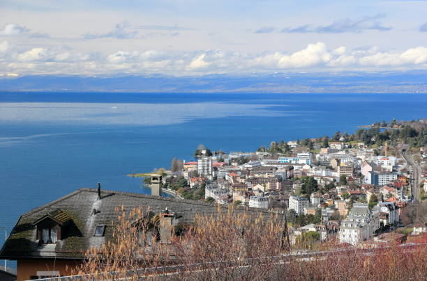 istock Lake Geneva from Montreux, Switzerland. 689112624