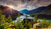 Beautiful Diablo Lake is a reservoir in the North Cascade mountains of northern Washington state, United States.