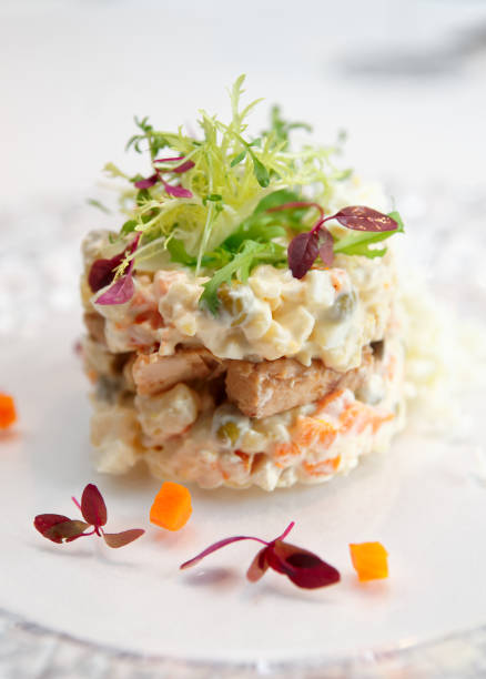 istock Russian salad cooked in modern way 689115060