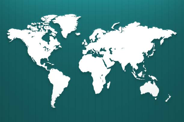 istock World map continent on the color Wall panel. 689115730