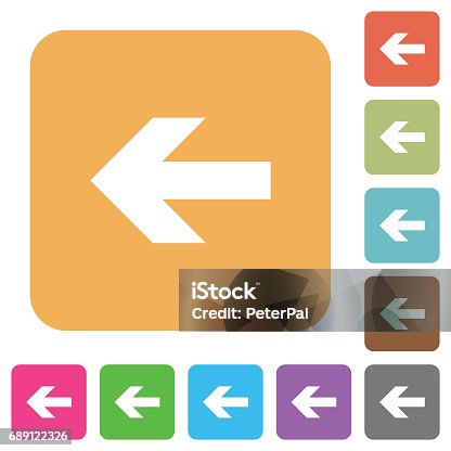 istock Left arrow rounded square flat icons 689122326