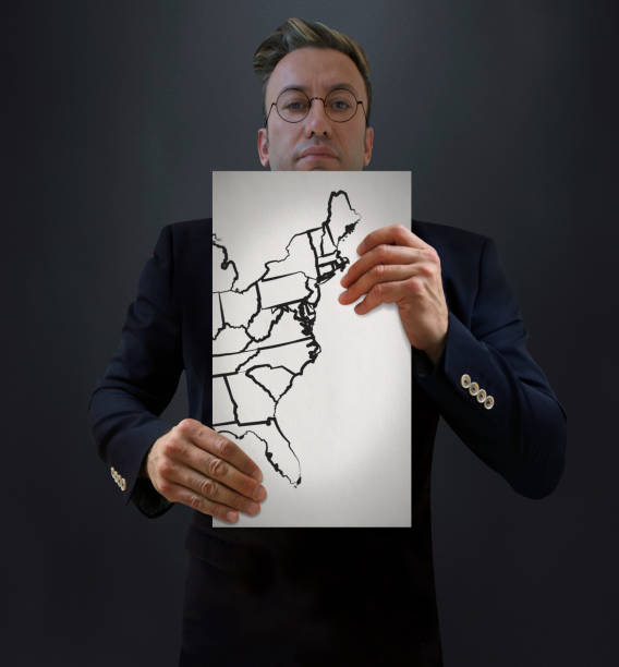 Busineman Showing East America Map