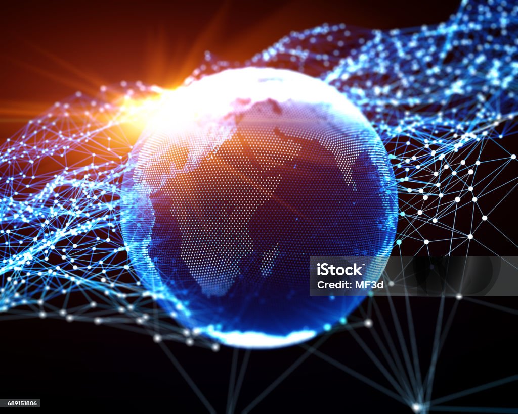 Abstract Digital Communication Abstract Digital Network Communication Stock Photo - Download Image Now ...