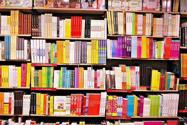 istock Books on a wooden shelfs. 689163118