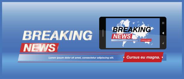 istock Breaking News on smartphone with background of the world map. Modern mobile TV. Vector illustration EPS 10 689179628