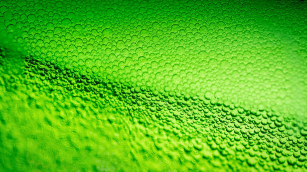 beer with bubbles close up