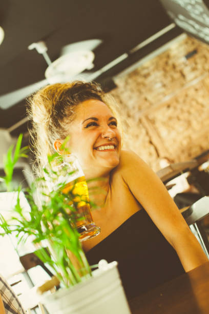 Girl drinking beer