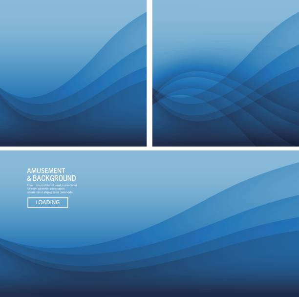 파란 곡선 배경 - swirl blue backgrounds abstract stock illustrations