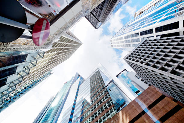 istock Skyscrapers shot with perspective 689198396