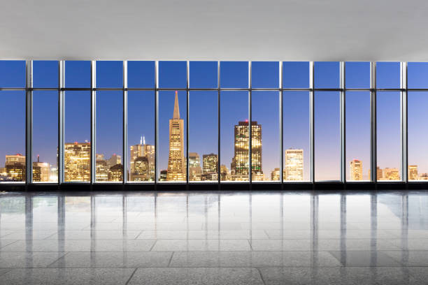 istock empty office with modern buildings in modern city 689201074