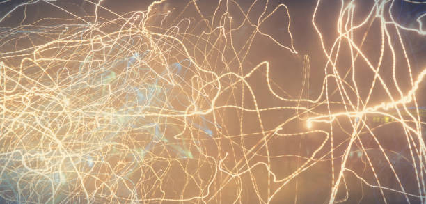 istock Beautiful abstract light background, electricity flash in the night. 689205342