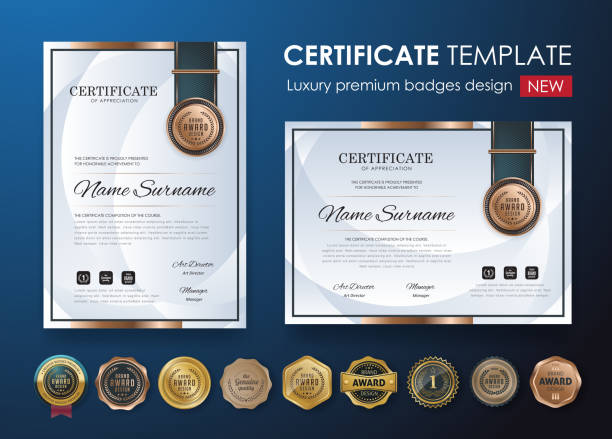 인증서 428 - certificate diploma frame currency stock illustrations
