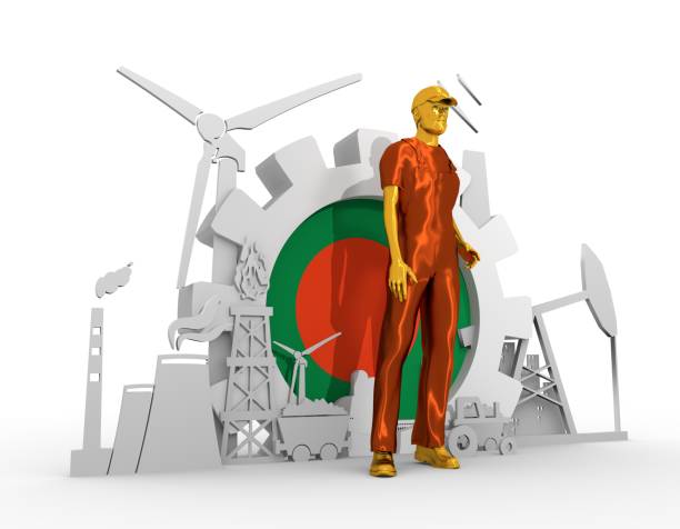 istock Young man and industrial isometric icons set 689206480