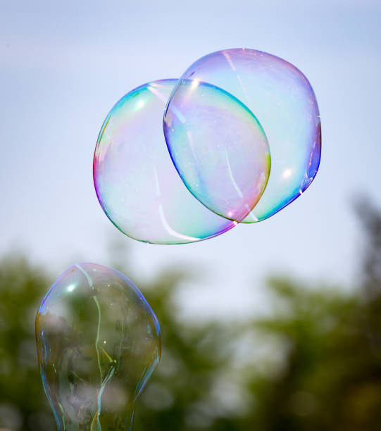istock Beautiful soap bubbles fly in the nature 689208682