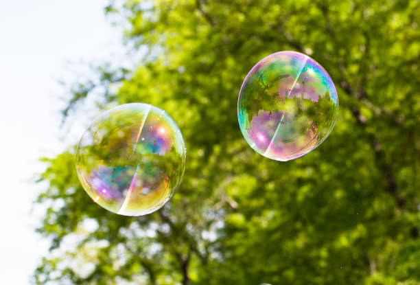 istock Beautiful soap bubbles fly in the nature 689209098