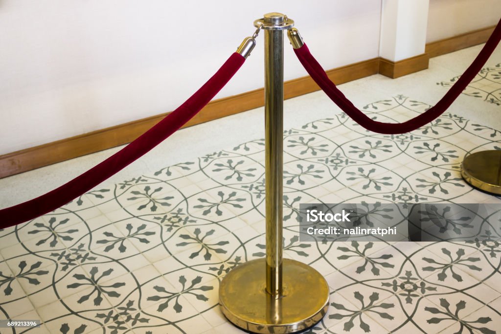 Red Velvet Rope Alloy Fence Red Velvet Rope Alloy Fence, stock photo Alloy Stock Photo