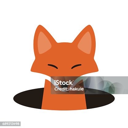 istock red fox on the cave,watching, vector illustration 689213498
