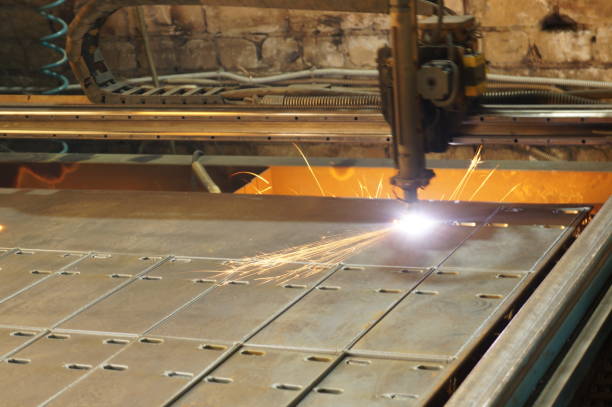 istock Laser cutting of metal 689220408