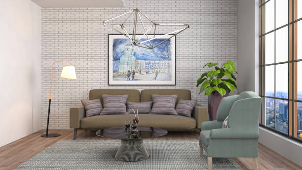 istock Interior living room. 3d illustration 689223156