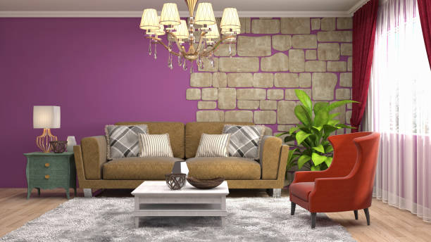 istock Interior living room. 3d illustration 689223206