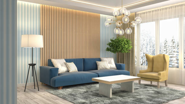 istock Interior living room. 3d illustration 689223208