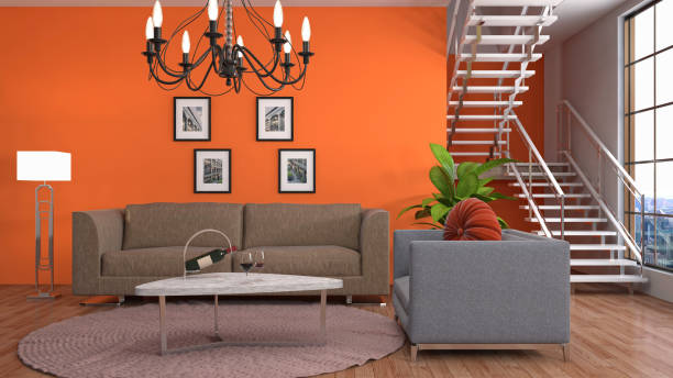 istock Interior living room. 3d illustration 689223252