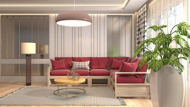 istock Interior living room. 3d illustration 689223312