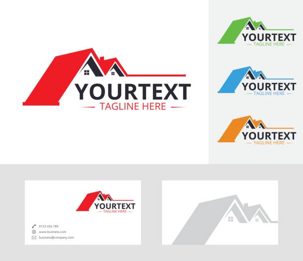 Homes vector illustration Homes vector illustration with business card agency logo stock illustrations
