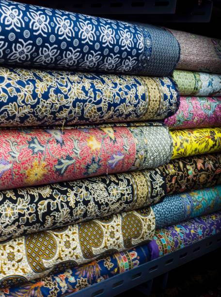istock Multi Colored Sarongs In A Row , Phuket Province , Thailand 689231424