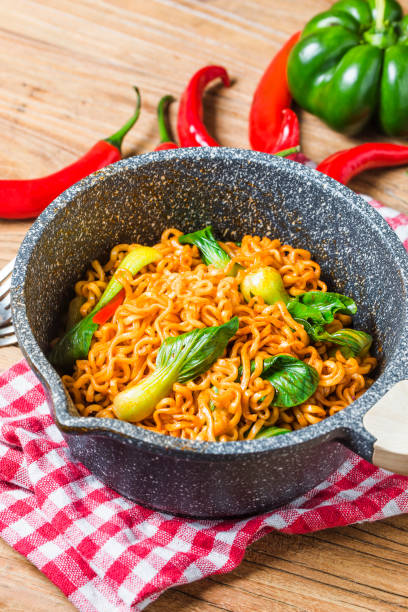 istock Korean instant noodles Spicy instant noodles 689234730