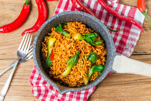 istock Korean instant noodles Spicy instant noodles 689234802