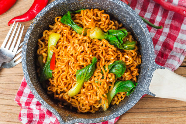 istock Korean instant noodles Spicy instant noodles 689234892