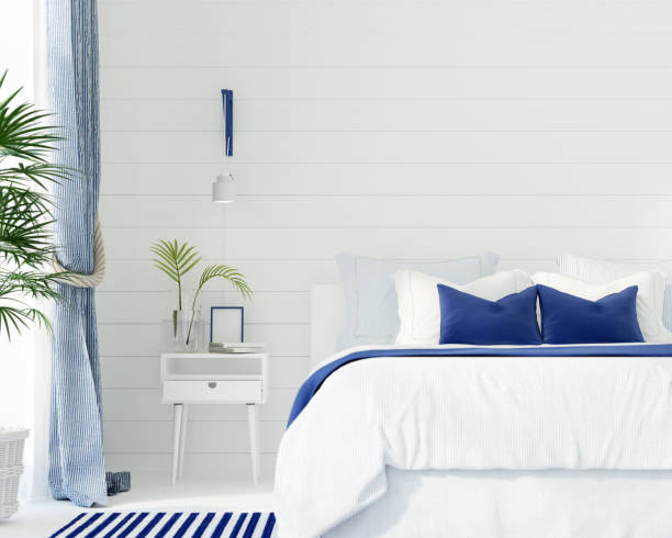 istock Bedroom in a marine style 689235204