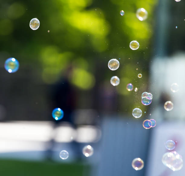 istock Beautiful soap bubbles fly in the nature 689256080