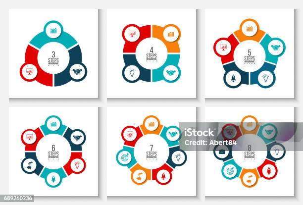 Vector Circle Infographic Stock Illustration - Download Image Now - Infographic, Circle, Number 7