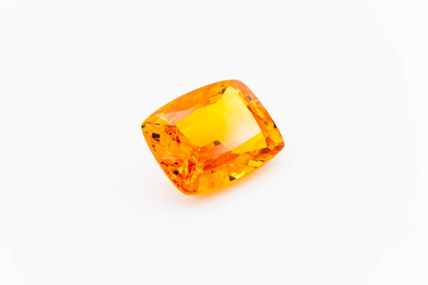 istock Topas on white background, Yellow topas, Yellow gems, Gem, yellow jewel on the white background 689260300